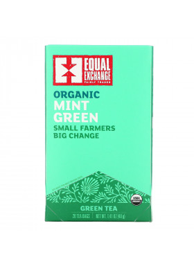 Equal Exchange, Organic Mint Green, Green Tea, 20 Tea Bags, 1.41 oz (40 g)