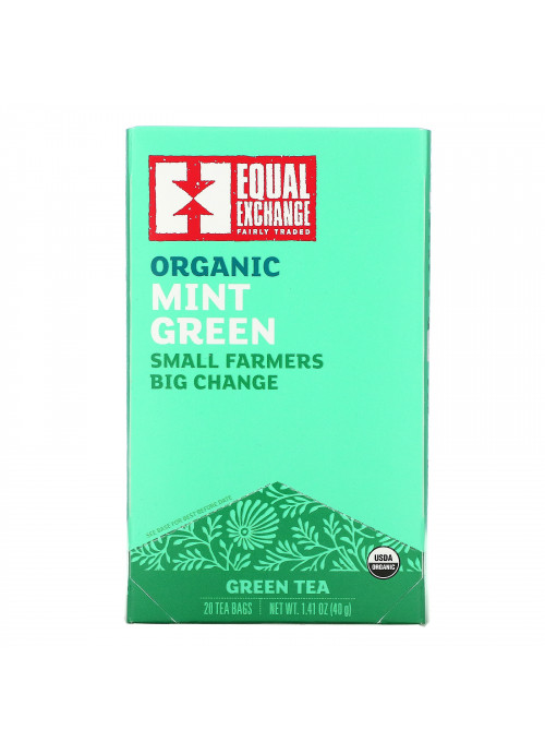 Equal Exchange, Organic Mint Green, Green Tea, 20 Tea Bags, 1.41 oz (40 g)