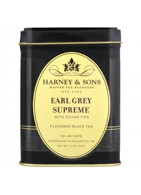 Harney & Sons, Black Tea, Earl Grey Supreme with Silver Tips, 4 oz