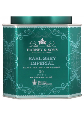 Harney & Sons, Earl Grey Imperial, Black Tea with Bergamot, 30 Sachets, 2.35 oz (66 g) Each