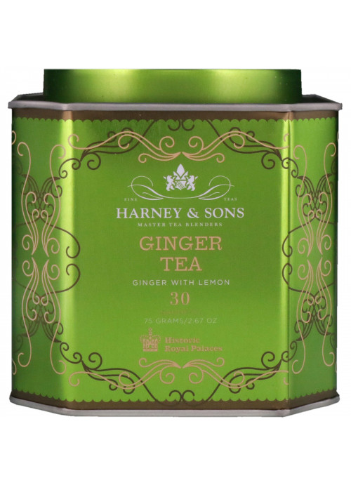 Harney & Sons, Ginger Tea, Ginger with Lemon, 30 Sachets, 2.67 oz (75 g) Each
