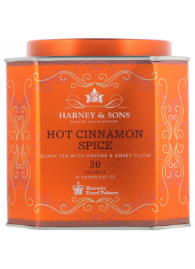 Harney & Sons, Hot Cinnamon Spice, Black Tea with Orange & Sweet Clove, 30 Sachets, 2.67 oz (75 g)