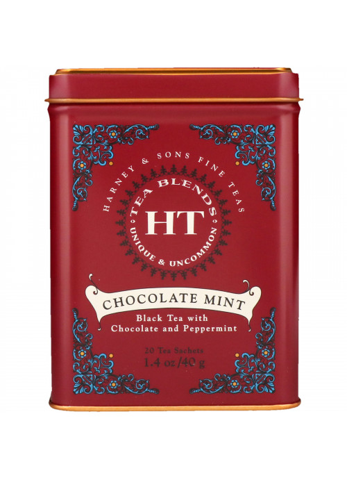 Harney & Sons, HT Tea Blend, Chocolate Mint, 20 Tea Sachets, 1.4 oz (40 g)