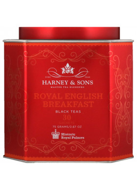 Harney & Sons, Royal English Breakfast, Black Teas, 30 Sachets, 2.67 oz (75 g) Each