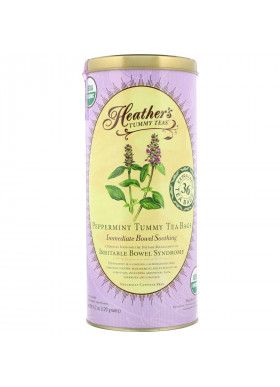 Heather's Tummy Care, Tummy Teas, Organic Peppermint Tea Bags, Caffeine Free, 36 Extra Large Tea Bags, 4.2 oz (120 g)