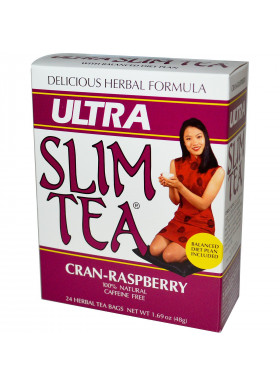 Hobe Labs, Ultra Slim Tea, Cran-Raspberry, Caffeine Free, 24 Herbal Tea Bags, 1.69 oz (48 g)