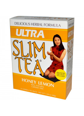 Hobe Labs, Ultra Slim Tea, Honey Lemon, Caffeine Free, 24 Herbal Tea Bags, 1.69 oz (48 g)