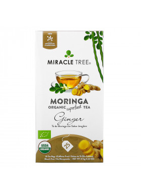 Miracle Tree, Moringa Organic Superfood Tea, Ginger, Caffeine Free, 25 Tea Bags, 1.32 oz (37.5 g)