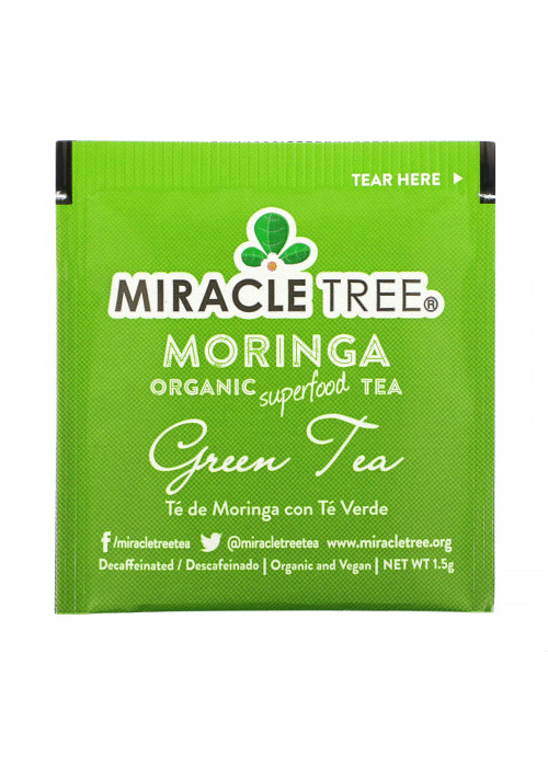 Miracle Tree, Moringa Organic Superfood Tea, Green Tea, Decaffeinated, 25 Tea Bags, 1.32 oz (37.5 g)