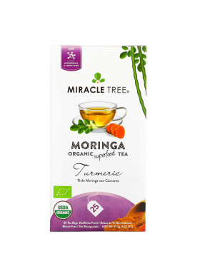 Miracle Tree, Moringa Organic Superfood Tea, Turmeric, Caffeine Free, 25 Tea Bags, 1.32 oz (37.5 g)