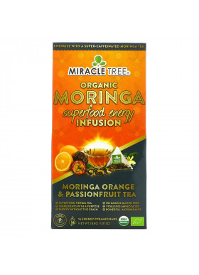 Miracle Tree, Organic Moringa Superfood Energy Infusion, Moringa Orange & Passionfruit Tea, 1.01 oz (28.8 g)