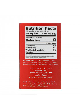 Now Foods, Real Tea, Better Off Red, Caffeine-Free, 24 Tea Bags, 1.7 oz (48 g)