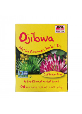 Now Foods, Real Tea, Ojibwa, Caffeine-Free, 24 Tea Bags, 1.5 oz (42 g)