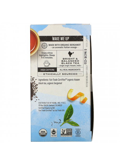 Numi Tea, Organic Black Tea, Aged Earl Grey, 18 Tea Bags, 1.27 oz (36 g)