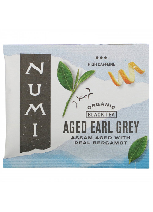 Numi Tea, Organic Black Tea, Aged Earl Grey, 18 Tea Bags, 1.27 oz (36 g)