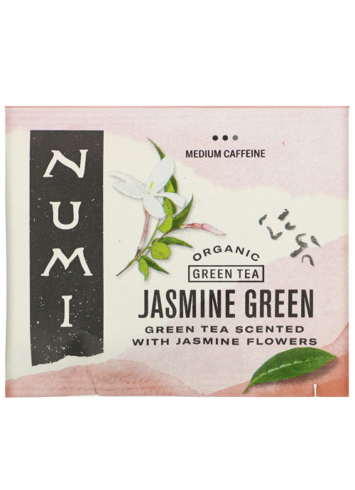 Numi Tea, Organic Green Tea, Jasmine Green, 18 Tea Bags, 1.27 oz (36 g)