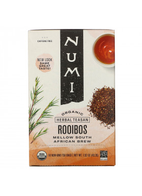 Numi Tea, Organic Herbal Teasan, Rooibos, Caffeine Free, 18 Tea Bags, 1.52 oz (43.2 g)