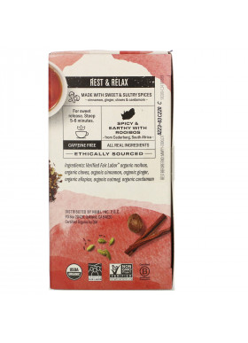 Numi Tea, Organic Herbal Teasan, Rooibos Chai, Caffeine Free, 18 Tea Bags, 1.71 oz (48.6 g)