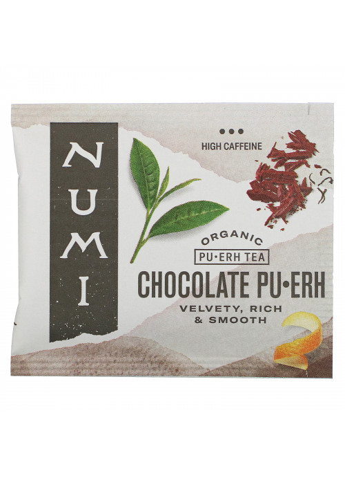 Numi Tea, Organic Pu-Erh Tea, Chocolate Pu-Erh, 16 Tea Bags, 1.24 oz (35.2 g)