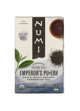 Numi Tea, Organic Pu-Erh Tea, Emperor's Pu-Erh, 16 Tea Bags, 1.13 oz (32 g)