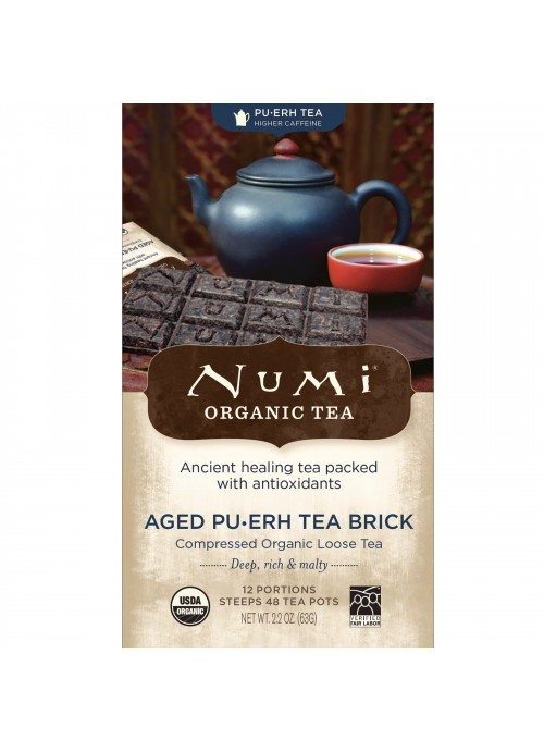 Numi Tea, Organic Tea, Pu-erh Tea, Aged Pu-erh Tea Brick, 2.2 oz (63 g)