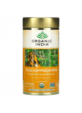 Organic India, Tulsi Ashwagandha, Stress Relieving & Balancing, Loose Leaf, Caffeine Free, 3.5 oz (100 g)