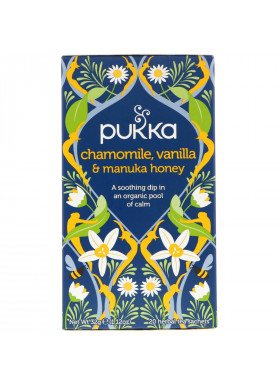 Pukka Herbs, Chamomile, Vanilla & Manuka Honey Tea, Caffeine Free, 20 Herbal Tea Sachets, 1.12 oz (32 g)