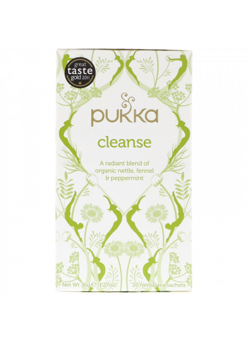 Pukka Herbs, Cleanse Herbal Tea, Caffeine Free, 20 Sachets, 1.27 oz (36 g)