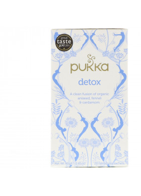 Pukka Herbs, Detox, Organic Aniseed, Fennel & Cardamom Tea, Caffeine Free, 20 Herbal Tea Sachets, 1.41 oz (40 g)