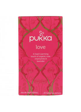 Pukka Herbs, Love, Organic Rose, Chamomile & Lavender Tea, Caffeine Free, 20 Tea Sachets, 0.8 oz (24 g)