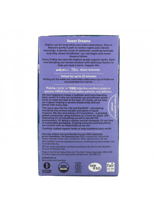 Pukka Herbs, Night Time Tea, Naturally Caffeine Free, 20 Herbal Tea Sachets, 0.71 oz (20 g)