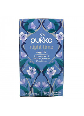 Pukka Herbs, Night Time Tea, Naturally Caffeine Free, 20 Herbal Tea Sachets, 0.71 oz (20 g)