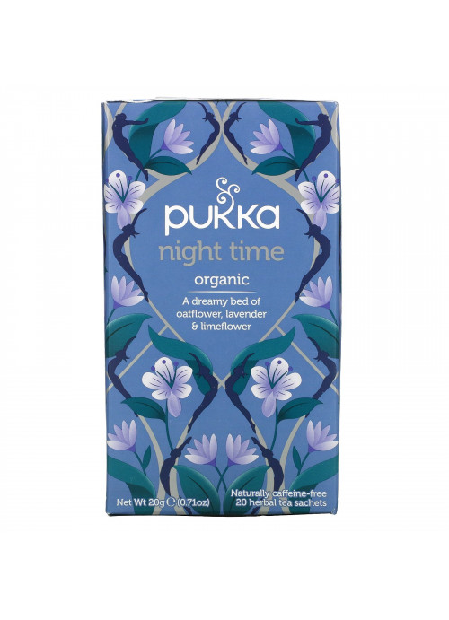 Pukka Herbs, Night Time Tea, Naturally Caffeine Free, 20 Herbal Tea Sachets, 0.71 oz (20 g)