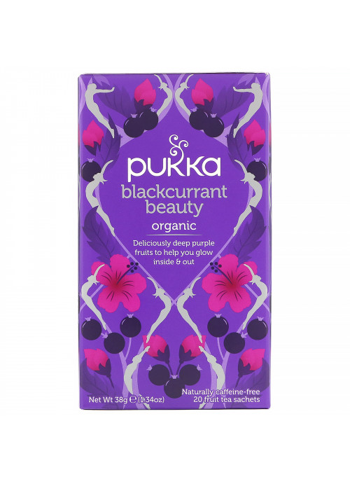 Pukka Herbs, Organic Blackcurrant Beauty, Caffeine-Free, 20 Fruit Tea Sachets, 1.34 oz (38 g)