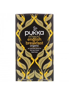 Pukka Herbs, Organic Elegant English Breakfast, 20 Black Tea Sachets, 1.76 oz (50 g)
