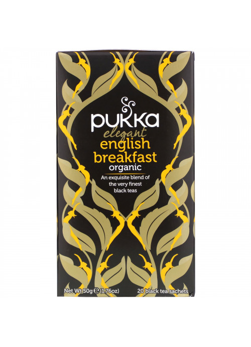 Pukka Herbs, Organic Elegant English Breakfast, 20 Black Tea Sachets, 1.76 oz (50 g)