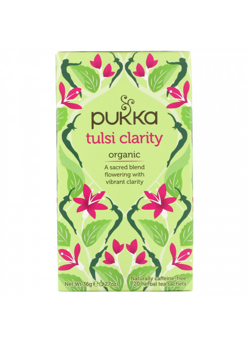 Pukka Herbs, Organic Tulsi Clarity, Caffeine-Free, 20 Herbal Tea Sachets, 1.27 oz (36 g)