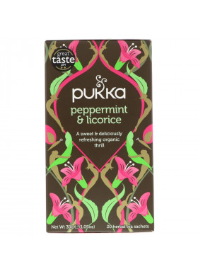 Pukka Herbs, Peppermint & Licorice Herbal Tea, Caffeine Free, 20 Tea Sachets, 1.05 oz (30 g)