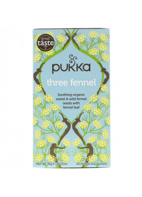 Pukka Herbs, Three Fennel, 20 Herbal Tea Sachets, 1.27 oz (36 g)