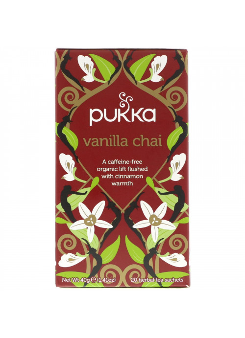 Pukka Herbs, Vanilla Chai, Caffeine Free, 20 Tea Sachets, 1.41 oz (40 g)