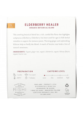 Rishi Tea, Elderberry Healer, Caffeine-Free, 15 Sachets, 2.11 oz (60 g)