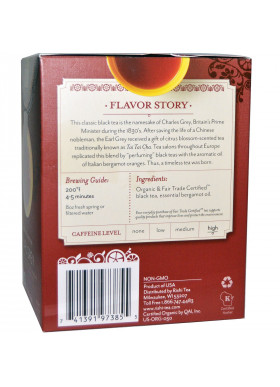 Rishi Tea, Organic Black Tea, Earl Grey, 15 Tea Bags 1.75 oz (49.5 g)