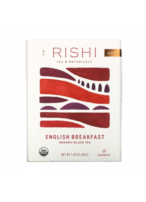 Rishi Tea, Organic Black Tea, English Breakfast, 15 Sachets, 1.69 oz (48 g)
