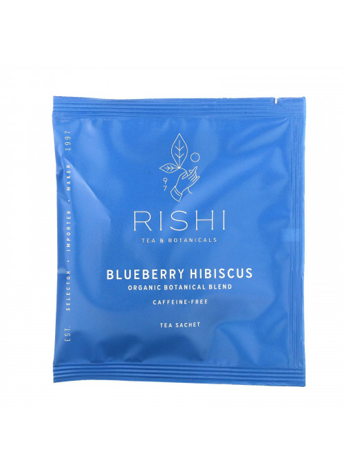 Rishi Tea, Organic Botanical Blend, Blueberry Hibiscus, Caffeine-Free, 15 Sachets, 1.69 oz (48 g)