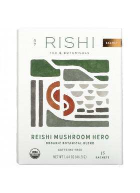 Rishi Tea, Organic Botanical Blend, Reishi Mushroom Hero, 15 Sachets, 1.64 oz (46.5 g)