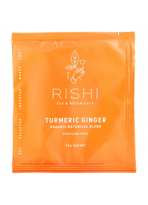 Rishi Tea, Organic Botanical Blend, Turmeric Ginger, Caffeine-Free, 15 Sachets, 1.74 oz (49.5 g)