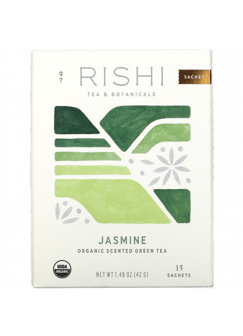 Rishi Tea, Organic Scented Green Tea, Jasmine, 15 Sachets, 1.48 oz (42 g)