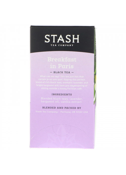 Stash Tea, Black Tea, Breakfast in Paris, 18 Tea Bags, 1.2 oz (36 g)