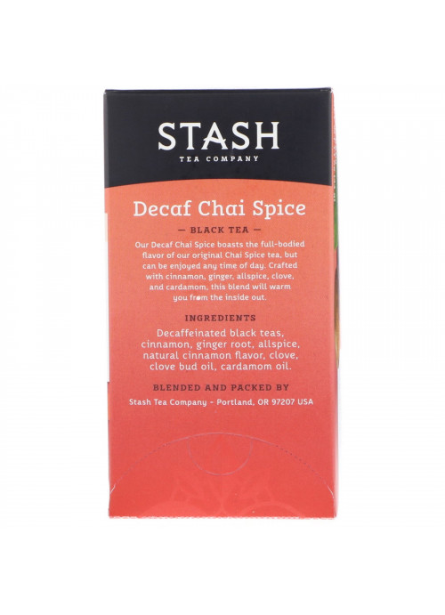 Stash Tea, Black Tea, Decaf Chai Spice, 18 Tea Bags, 1.1 oz (33 g)