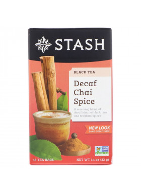 Stash Tea, Black Tea, Decaf Chai Spice, 18 Tea Bags, 1.1 oz (33 g)